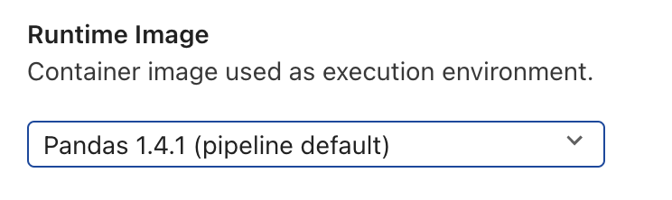 Default runtime image defined