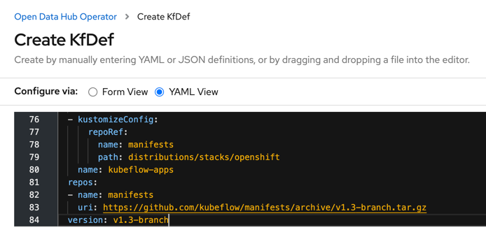 Deploy Kubeflow using ODH operator