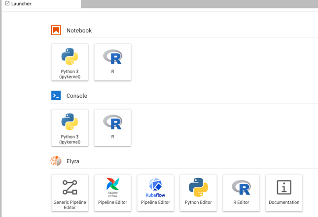 Elyra category in JupyterLab launcher